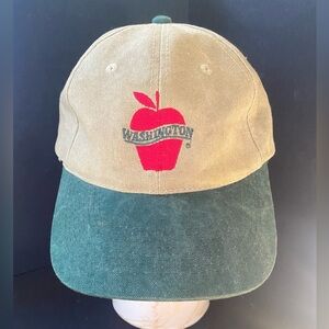 Vintage HeadShotz Washington Apples Green Tan Men's Hat OSFM Casual
